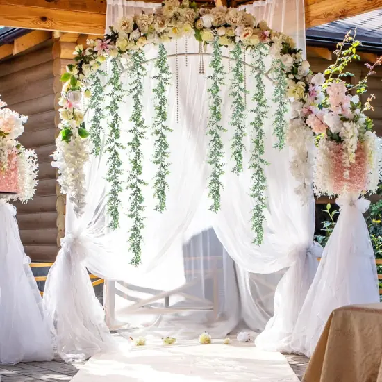 2 Packs Eucalyptus Garland, 12FT Faux Eucalyptus Greenery Garland, Artificial Eucalyptus Leaves Vine, Fake Hanging Eucalyptus Garlands Wedding Backdrop Arch Wall Table Party Decor (Grey Green) {3}