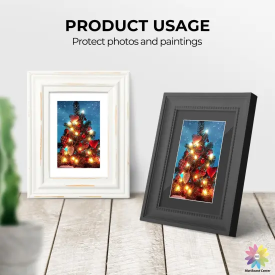 10 Pack Pre-Cut 5x7 Picture Mats for 4x6 Photos/Prints - Acid Free, Bevel Cut, White Core, 4-Ply Thickness (White & Black) {2}