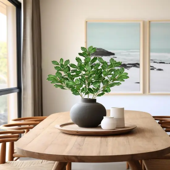 3PCS Artificial Greenery Stems 31.5 Inch Faux Branches for Vase Fake Pittosporum Tobira Leaves Branches Long Stems Plants Leaf Bushes for Floral Arrangement Bouquets Party Wedding Home Decor Green {3}