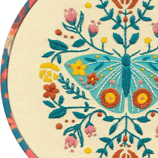 Dimensions 72-76313 Floral Moth Needlepoint Embroidery Kit for Adults, 6" D, Multicolor, 5pcs {6}