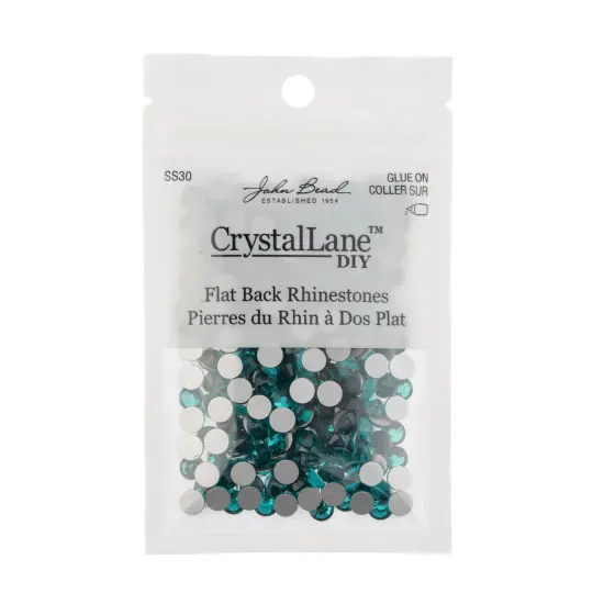 Crystal Lane DIY SS30 Glass Flatback Rhinestones, 288pcs Blue Zircon {3}