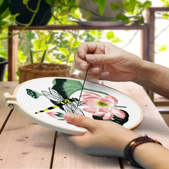 Embroidery Kit for Beginners Adult, Hummingbird Embroidery Kit for Beginners Include Embroidery Cloth Hoops Threads for Craft Lover Hand Stitch with Embroidery Skill Techniques {5}