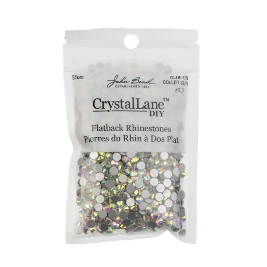 Crystal Lane DIY SS20 Glass Flatback Rhinestones, 1440pcs Crystal AB {3}