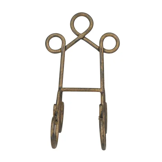 Deco 79 Metal Display Easel Scroll Tabletop Easel, Display Stand 5" x 8" x 9", Brown {1}