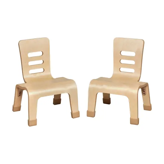Bentwood Chair, 8in Seat Height, Stackable Seats, 2-Pack White Wash {7}