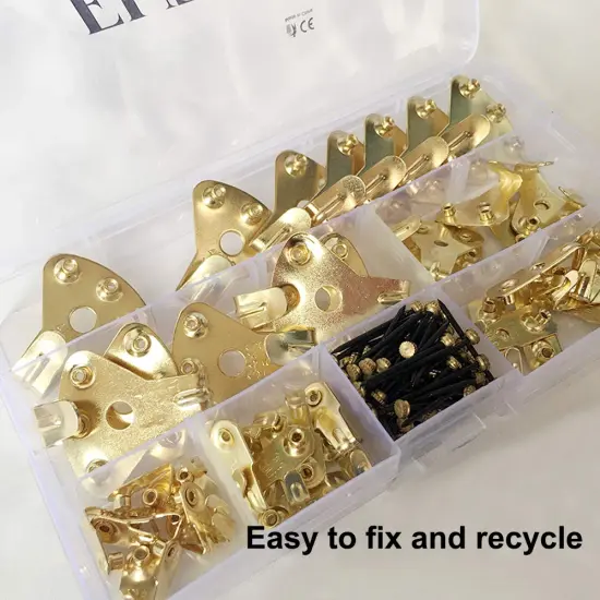 125 pcs Picture Hangers, Heavy Duty Picture Hanging Kit with Nails, Professional Picture Hanging Kit on Wooden/Drywall for Canvas, Office Pictures, Clock, House Decoration, Holds 10-100 lbs {5}