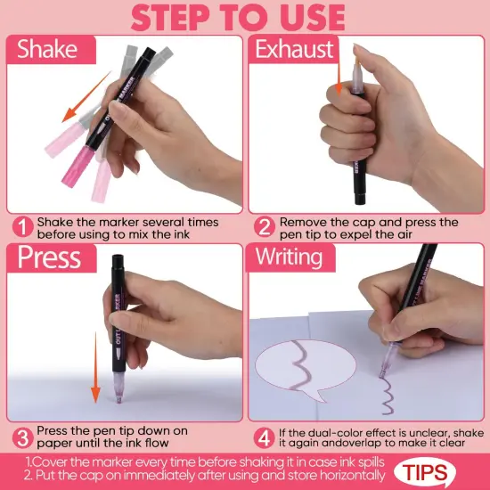 24 Pack Double Line Outline Markers, Squiggles Shimmer Markers Set, Self Outline Metallic Glitter Marker Pens for Christmas,Art, Drawing, Writing, Greeting Cards, DIY, Scrapbook, Easter Eggs {5}