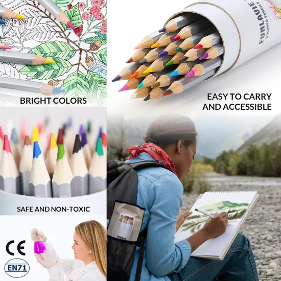 Colored Pencils 48 Coloring Pencils Premium Professional Art Drawing Pencil for Adults Coloring Book {1}