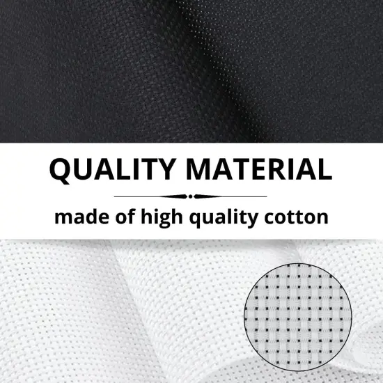 6PCS Aida Cloth 14 Count 3 Pieces Black Cross Stitch Fabric and 3 Pieces White Cross Stitch Fabric Cotton Embroidery Cloth for Needlework 14 Count for Craft Embroidery {6}