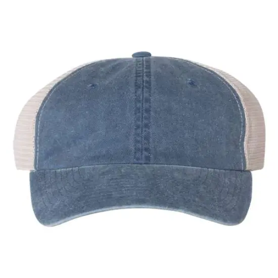 Valucap&reg; Washed Cotton Mesh Back Cap Navy/ Stone {1}
