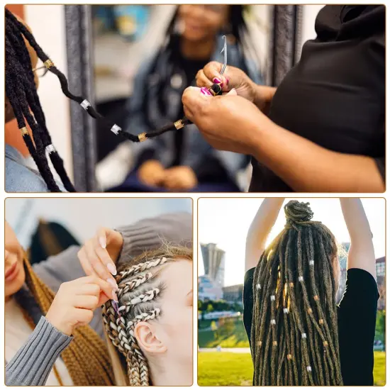 Dreadlock Crochet Hook, 48 Pcs Dreadlock Crochet Hook Tool, 6 Dreadlock Crochet Needle, Different Size Bent Latch Hook, Crochet Needle for Hair Braiding with Case and Dreadlocks Tool {2}