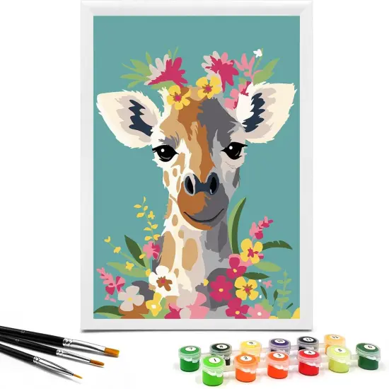 7X9.5 inch - Paint by Numbers for Kids(Giraffe with Garland) {1}