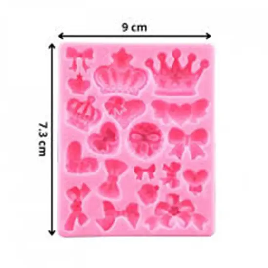 Detailed Crown and Bow-Shaped Silicone Mold for Homemade Sweets {4}