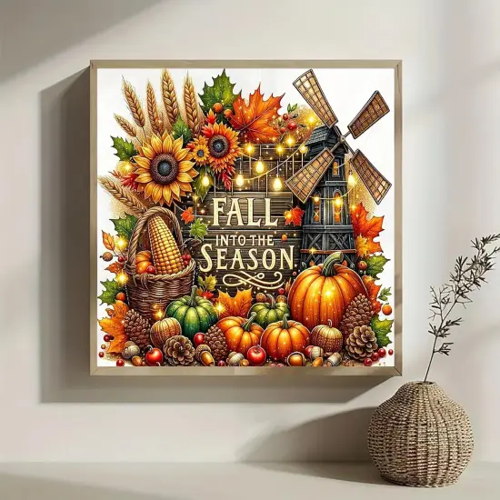 Pumpkin Sunflower Leaf Diamond Art Kits for Adults {2}