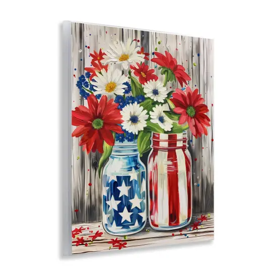 Stupell Industries Patriotic Flower Jars Wall Plaque By Arlington Prints {3}