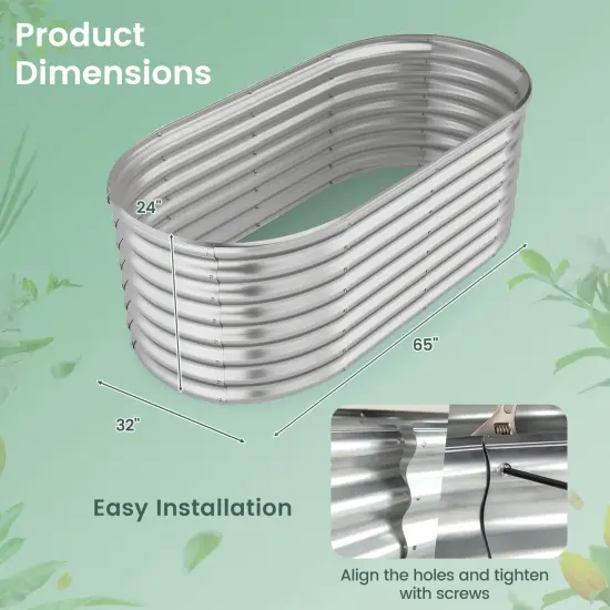 Costway Raised Garden Bed Kit Planter Raised Garden Boxes Outdoor 65" x 32" x 24" {3}