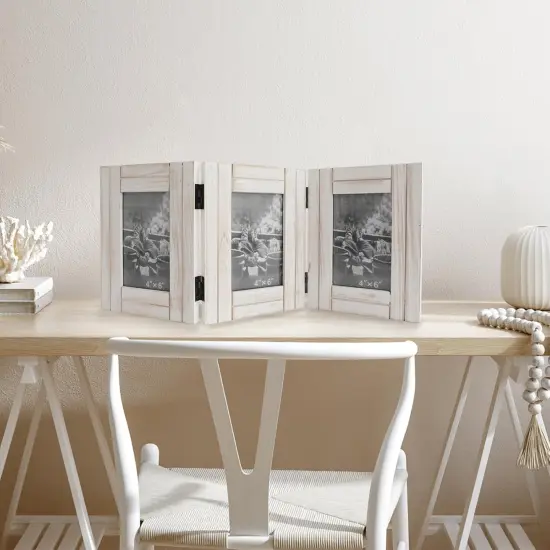 3 Photo Frame Hinged Farmhouse Picture Frames Desk Photo Frame for Home Office {3}