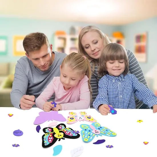 4 Butterflies Foam Art Crafts Gift Kit, Creative Make Your Own Butterflies, Cartoon Paper Craft Projects for Kids Ages 4+ Toddler, Preschool Learning Toy for Birthday Party Favor Supplie {3}