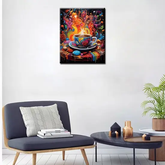 Cup of Coffee Paint by Numbers Kits with Brushes and Acrylic Pigment on Canvas {4}