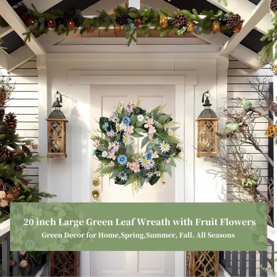 20" Eucalyptus Spring Wreath &ndash; Lush Greenery for Front Door, Home & All-Season D&eacute;cor {2}