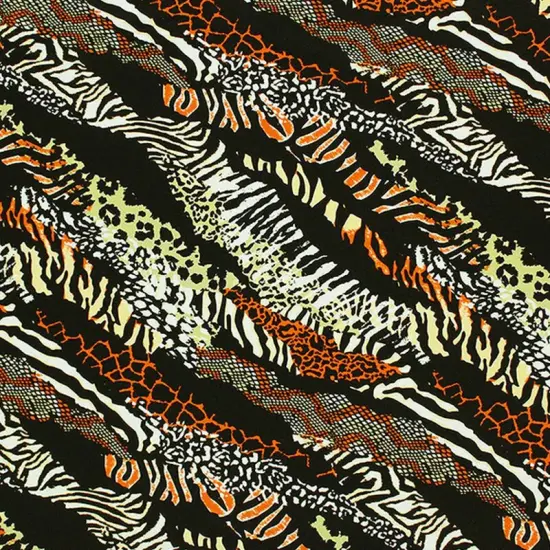 Jungle Slivers Printed Spandex Fabric Multicolor {1}