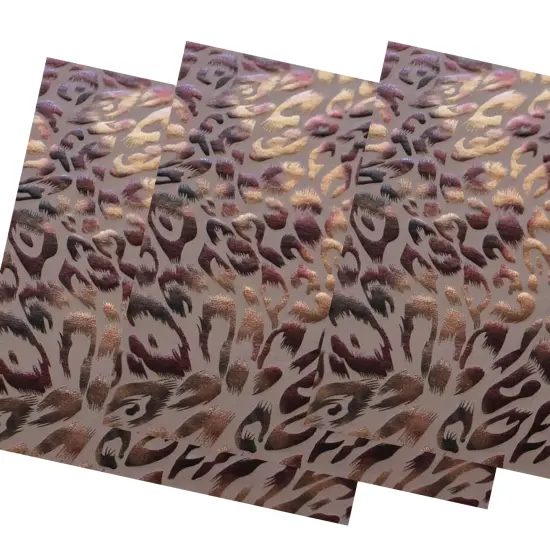 Fierce Foil Printed Superflex Heavy Compression Spandex Fabric Toasted/Burgundy/Tan {6}