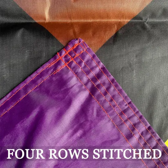 Double Sided Progress Pride Inclusive Rainbow Flag 3x5 Outdoor- 3 Ply 240D 4 Rows Stitched- LGBT Progressive Rainbow Pride Flags 3x5- UV Fade Resistant With Canvas Header & 2 Brass Grommets {5}