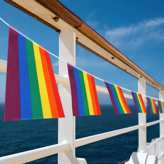 100 Pcs Rainbow Flag Banner, 92 Feet Gay Pride Banner LGBT String Flags Banner Decorations, Rainbow String Bunting Indoor Outdoor for LGBT Festival Party Celebration Decoration {5}