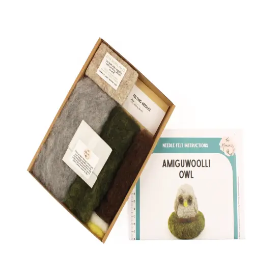 Felting Kit -Owl Amiguwoolli Mini Kit Needle Felting Kit {2}