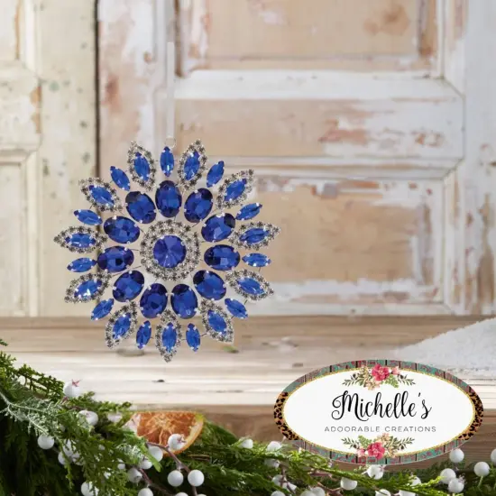 4.25in Hanging Faux Jewel Ornament: Blue {4}