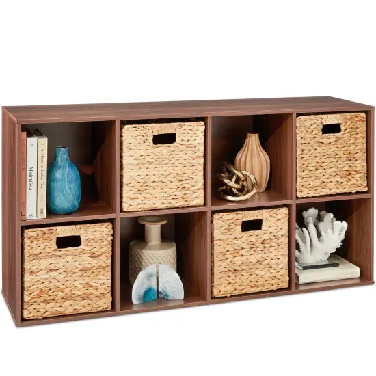 Best Choice Products 8-Cube Bookshelf, 13.5in Display Storage System, Organizer w/ Removable Back Panels Sage {7}