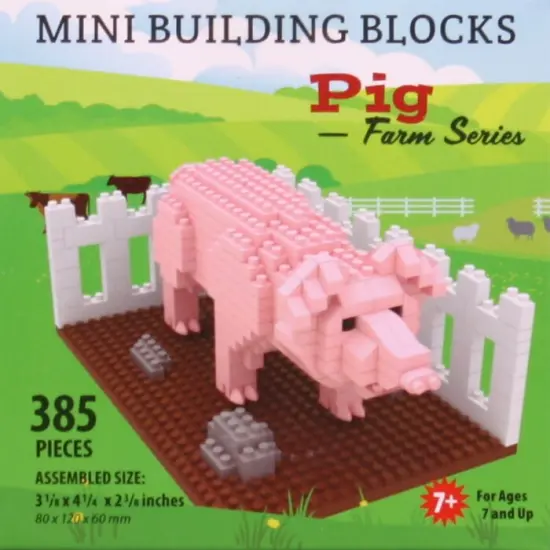 Mini Building Blocks - Farm Series - Pig {1}