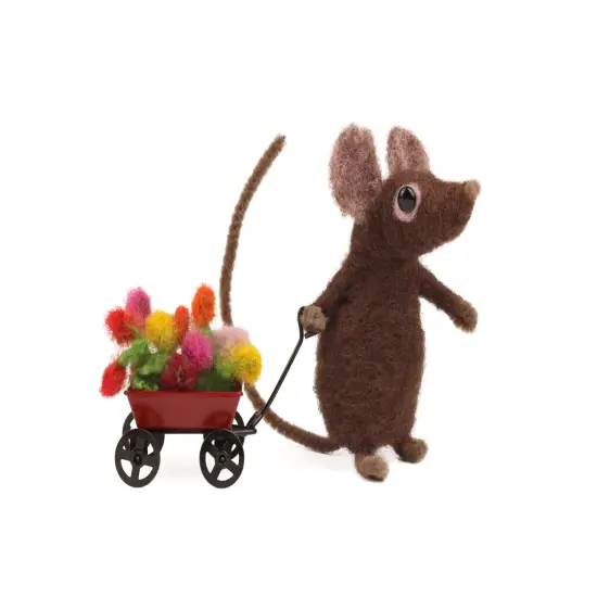 Felting Kit - Flower Cart Mouse Needle Felt Kit {2}