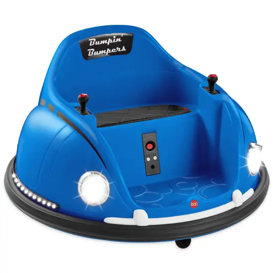 Best Choice Products 6V Kids Ride On Bumper Car Toy w/ Remote Control, Harness, Lights, 360 Degree Spin Light Blue {7}