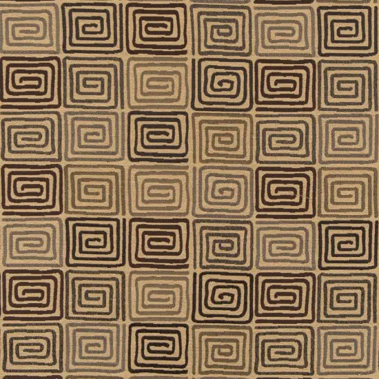 Safari - Brown AbstractGeometric,greek Key Upholstery Fabric 54 Inches" {1}