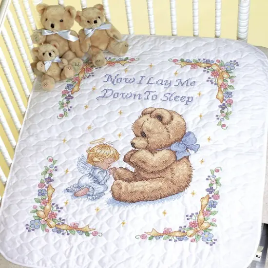 Dimensions Baby Hugs Quilt Stamped Cross Stitch Kit 34"X43"-Sweet Prayer {3}