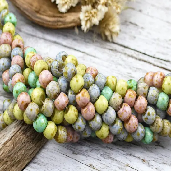 32/0 Aged Blue Rhapsody Travertine Mix Seed Beads (9" Strand) {1}