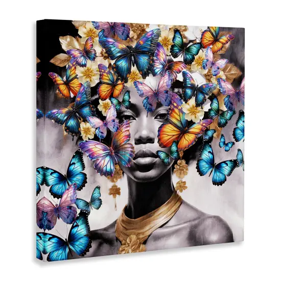 Stupell Industries Butterfly Flight Female Portrait Canvas By Kim Allen {3}