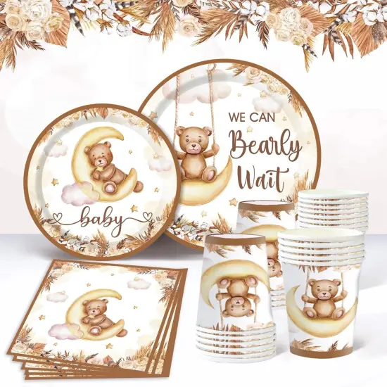 97 Pcs We Can Bearly Wait Tablecloth Baby {5}