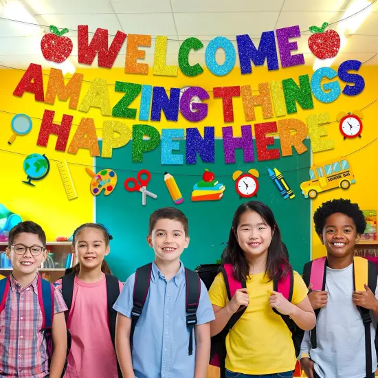 Welcome Amazing Things Happen Here Banner {3}