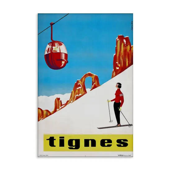 Stupell Industries Vintage Tignes Skiing Canvas By Vintage Lavoie {1}