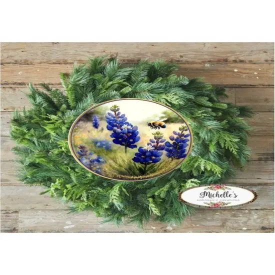 Bluebonnets Bumble Bee Round Sign {3}