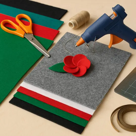 3.2mm Thick Acrylic Felt Sheets &ndash; 9x12" &ndash; Multi-Color or Single Color Options Red {3}