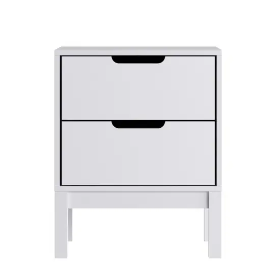 Emma and Oliver Samuel Kids Double-Drawer Night Stand with Solid Wood Frame, Side Table for Kids Bedroom Gray {11}