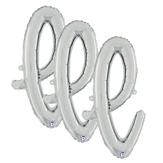 Betallic&reg; 24 inch Script Letter L Silver Air Fill Only {3}