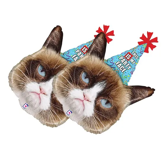 Grumpy Cat Party Face Foil Balloon Cat Shape 36" {4}