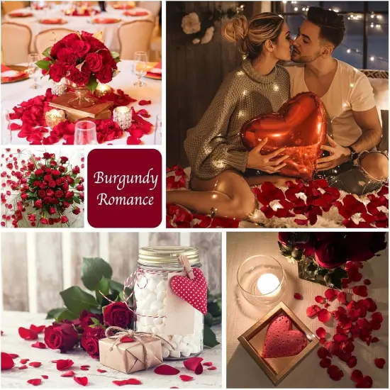 180 PCS Dried Real Red Rose Flower Petals Confetti for Wedding, 1.75oz Preserved Freeze Flower Girl Petals {3}