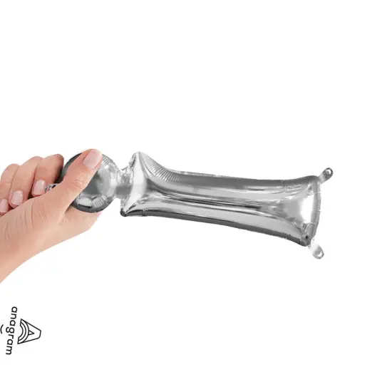 Anagram&reg; 16" Silver ! Exclamation Mark Balloon Air Fill Only {4}