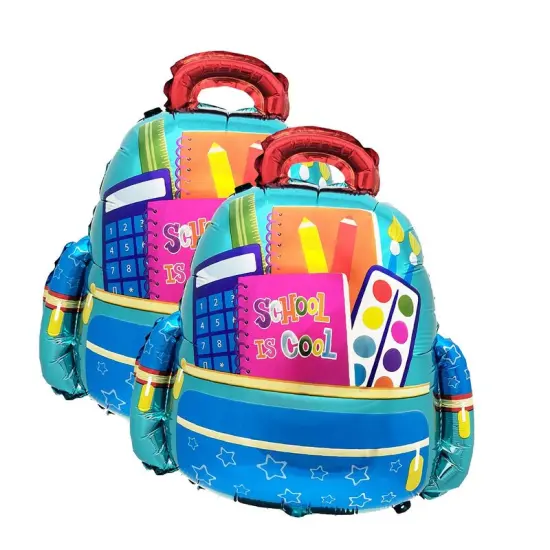 LA Balloons&reg; 24 Inch School Is Cool Backpack Blue Balloon {4}