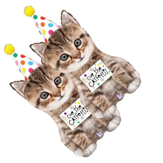 Cue The Catfetti Cat Foil Balloon Cat Shape 36" {5}